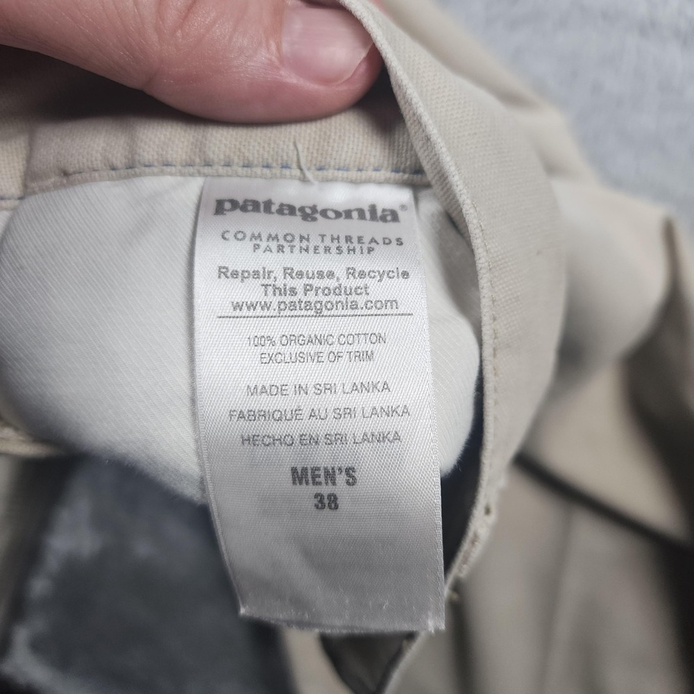 Patagonia Pants Mens 38x31 Beige Khaki Organic Cotton Chino Straight Leg Casual - Picture 10 of 16